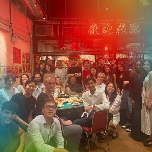 Eating dinner in Hong Kong