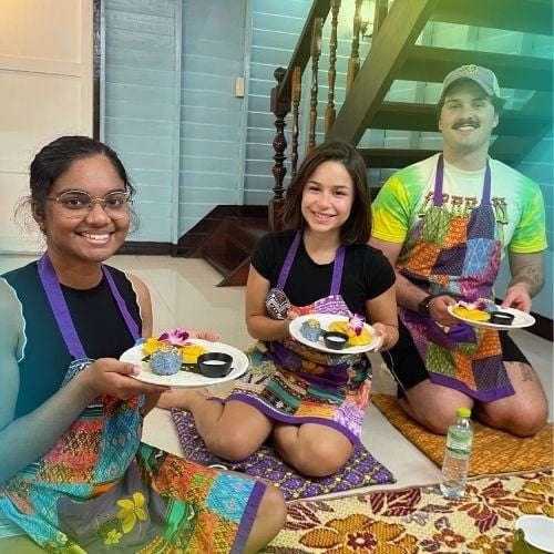 Cooking authentic Thai food in Bangkok.