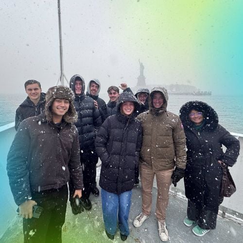 TIG interns in snowy New York