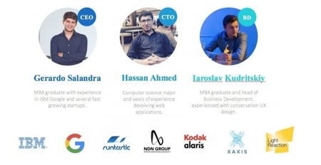 Hassan and his colleagues from respond.io, listing their role within the company and their experience