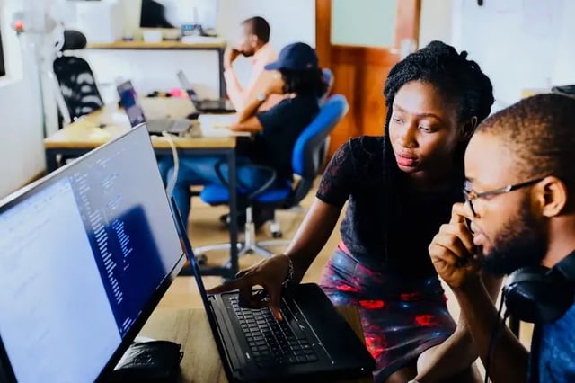 People undertaking a remote apprenticeship.
