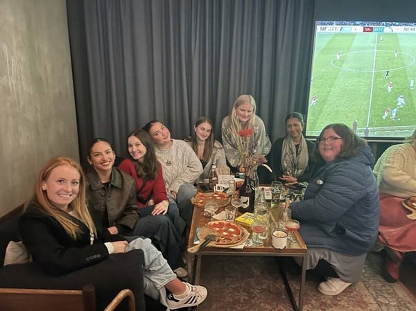 Interns from The Intern Group having dinner in London
