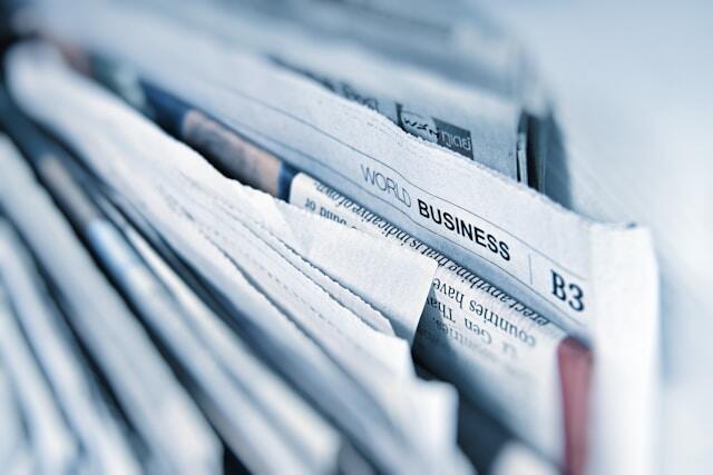A stack of newspapers at a journalism and media internship in Colombia.