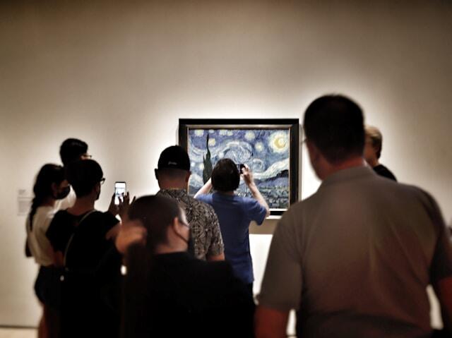 People visit Van Gogh's 'The Starry Night' at the Museum of Modern Art in New York