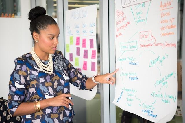 An ambitious, highly paid woman working hard at her job.