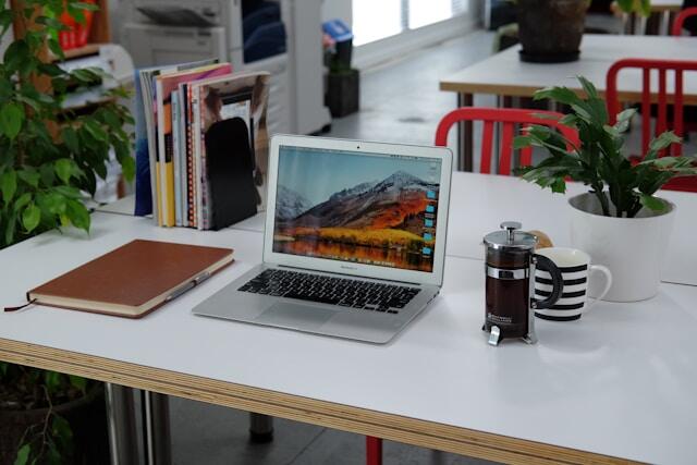A tidy, organized work desk.