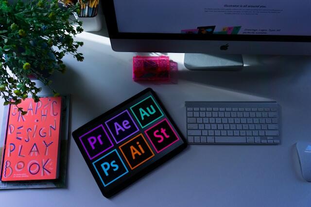 Using Adobe Suite during a graphic design internship in London