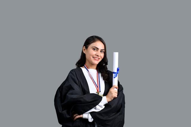 Graduating with an English degree.