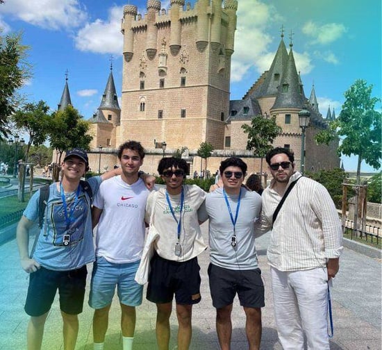 Interns from The Intern Group exploring Madrid during a weekend trip.