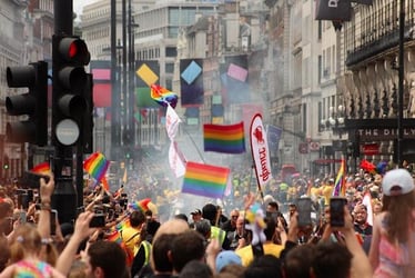 London Pride Parade in Piccadilly Circus.
