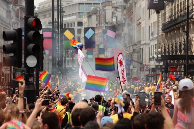 London Pride Parade in Piccadilly Circus.