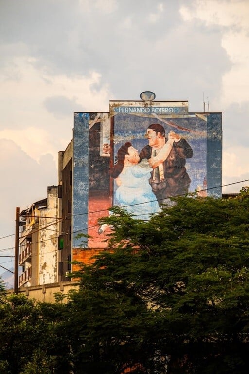 An advertisement on the side of a building in Medellin, Colombia