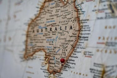 A map of Australia.