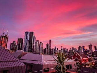 Exploring Melbourne at sunset during an internship abroad.