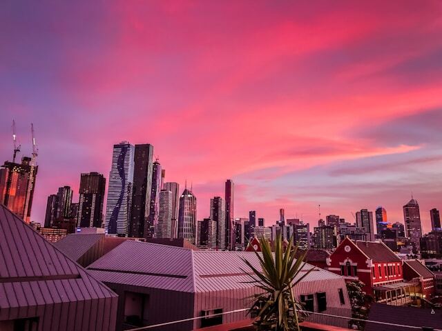 Exploring Melbourne at sunset during an internship abroad.