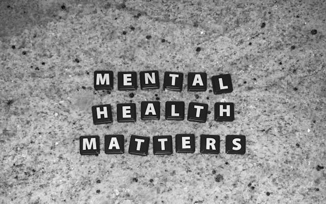Tiles spelling out 'mental health matters'