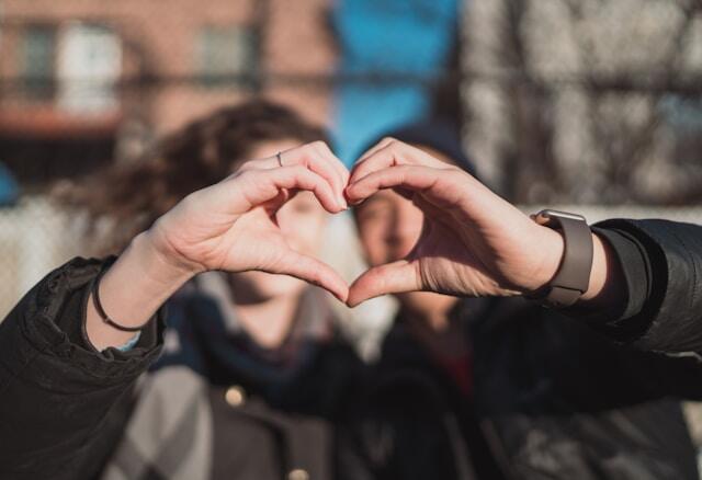 Two interns celebrating Valentine's Day abroad.