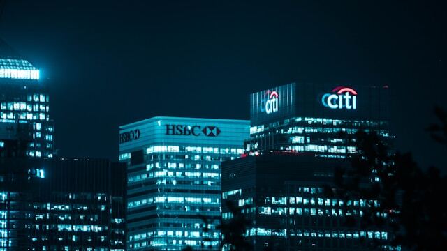 Bank buildings in London