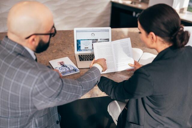 Successful workers at an internship abroad working together.