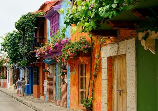 A colorful street in Colombia.