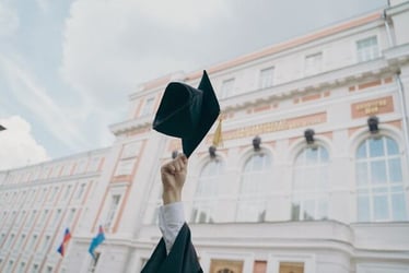 Celebrating graduation before doing an internship abroad.