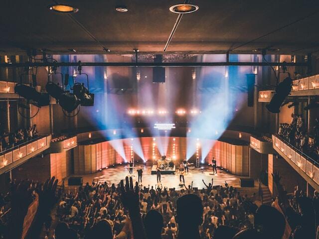Working behind the scenes at a gig during a music and theater internship in New York.