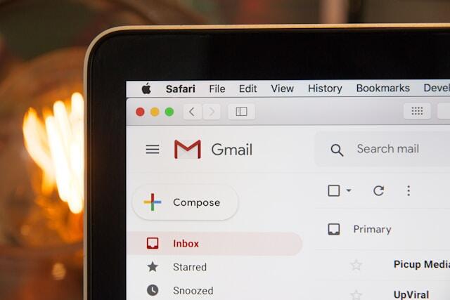 A close-up view of a Gmail inbox where someone is following up after an interview.