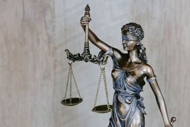 A statue of Lady Justice during a law internship abroad.