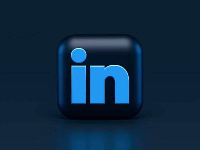 A 3D rendering of the LinkedIn logo