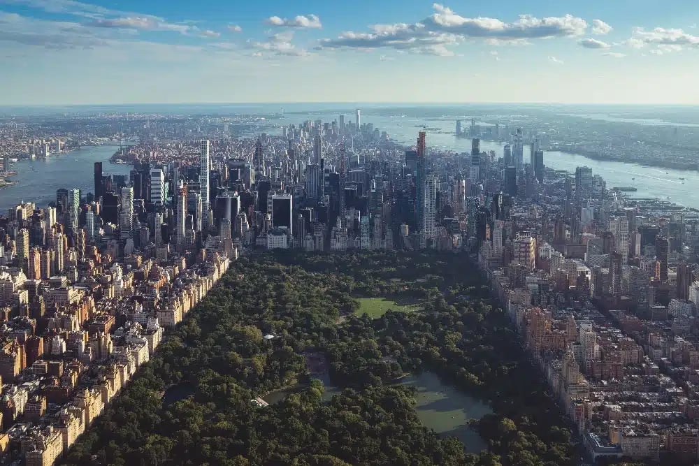 New York cityscape and central park