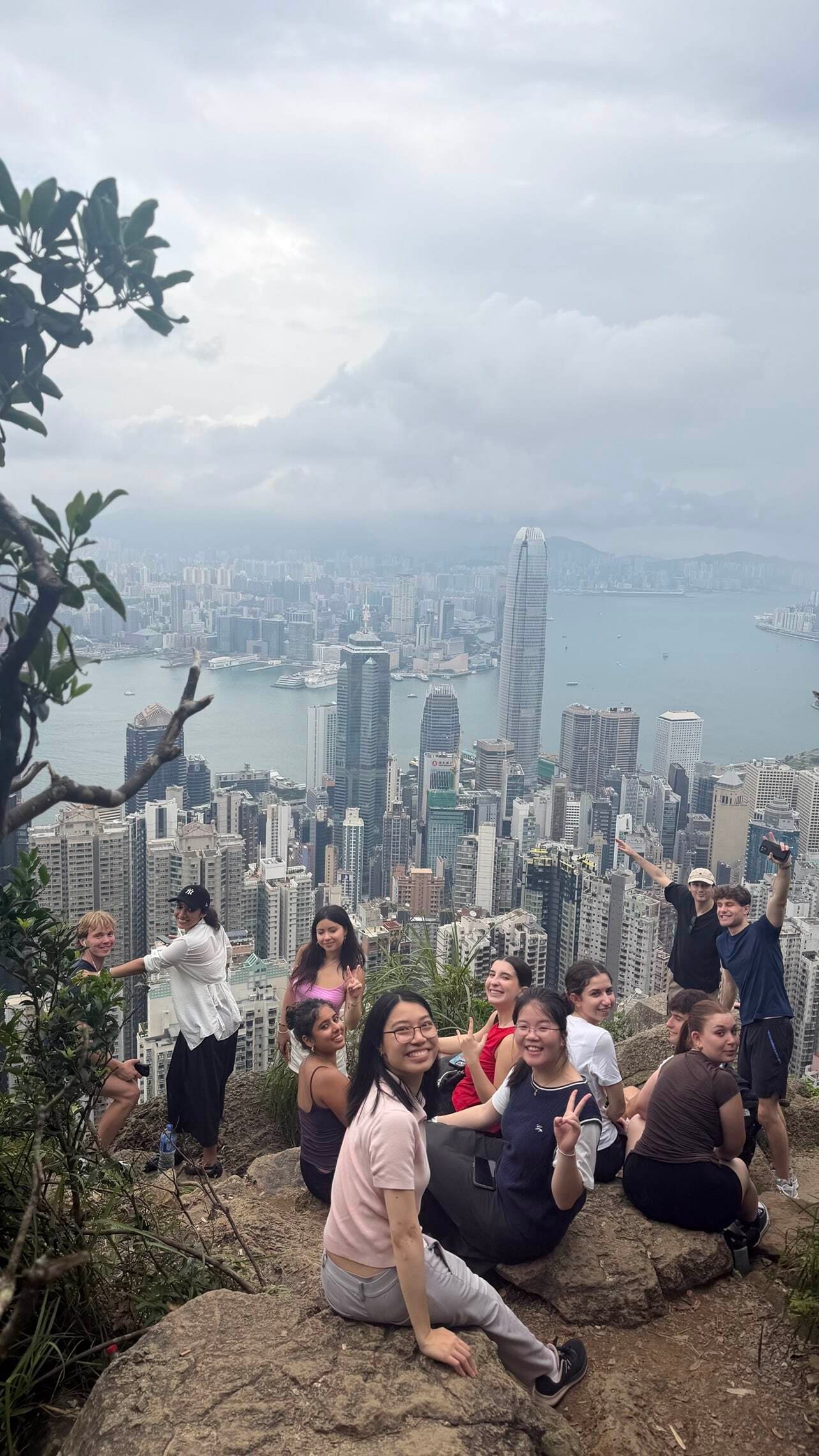 Admiring Hong Kong's iconic skyline during a marketing internship