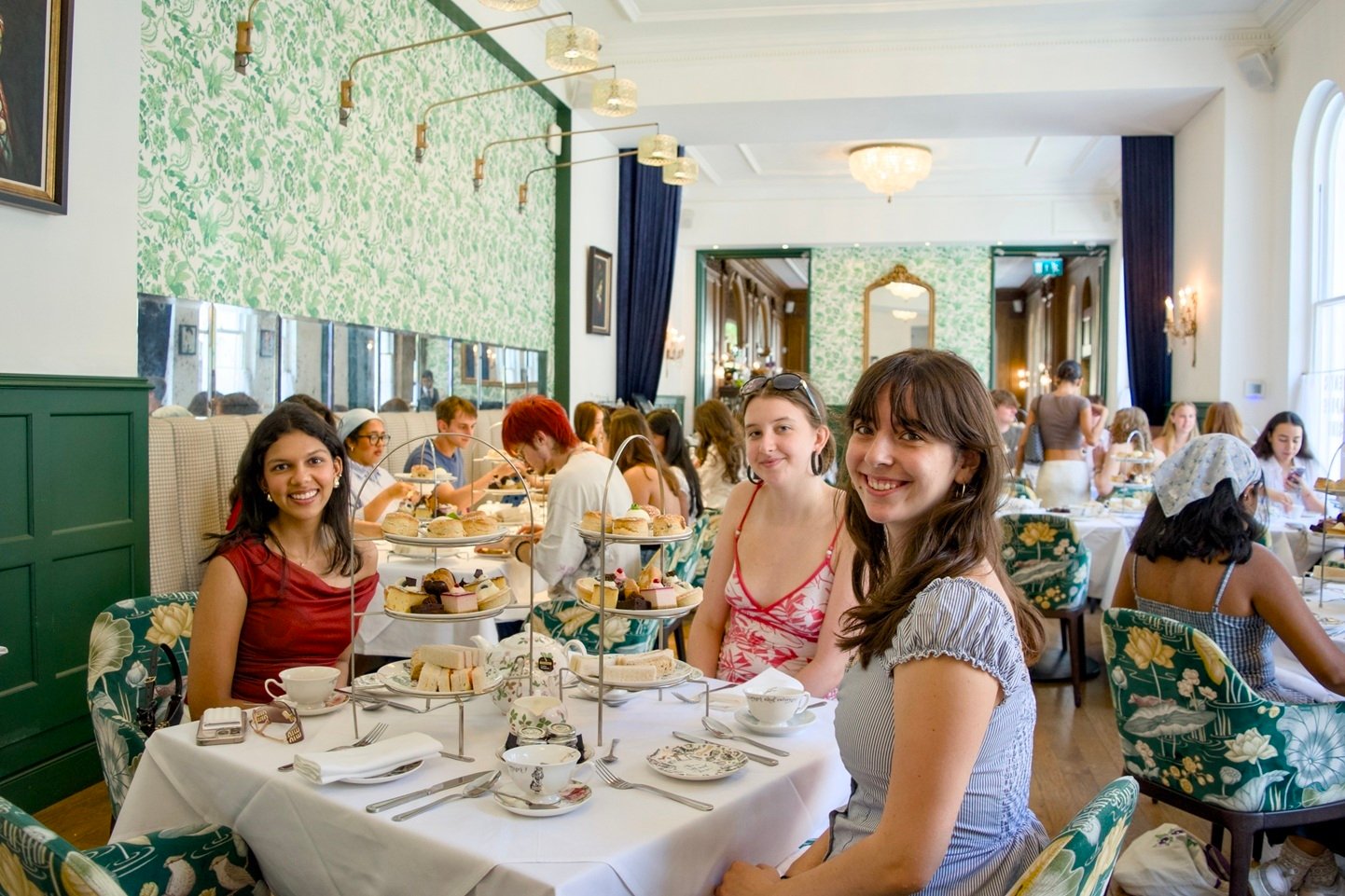 Having traditional afternoon tea in London during a marketing internship