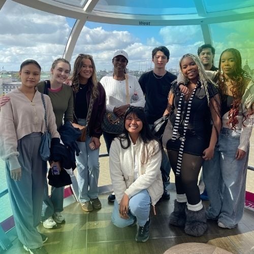On the London Eye during an IT internship in London