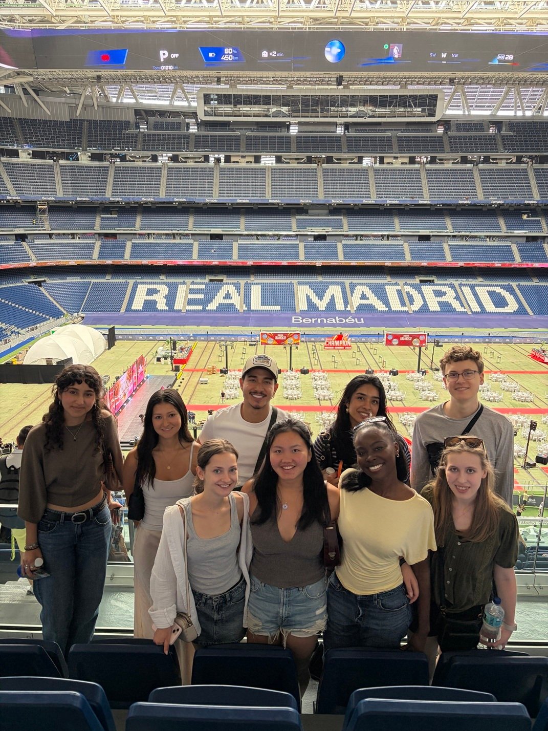Visiting Real Madrid stadium during an IT internship in Spain