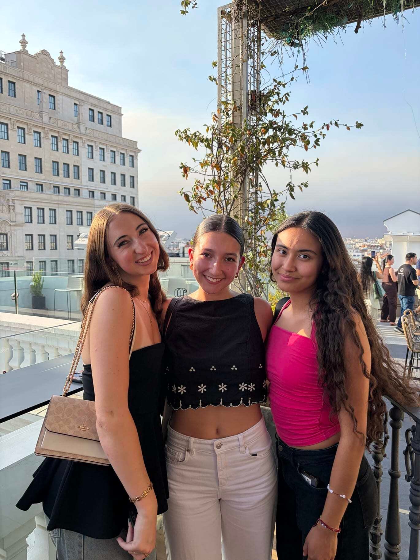 Going to a rooftop bar after work during a PR internship in Spain