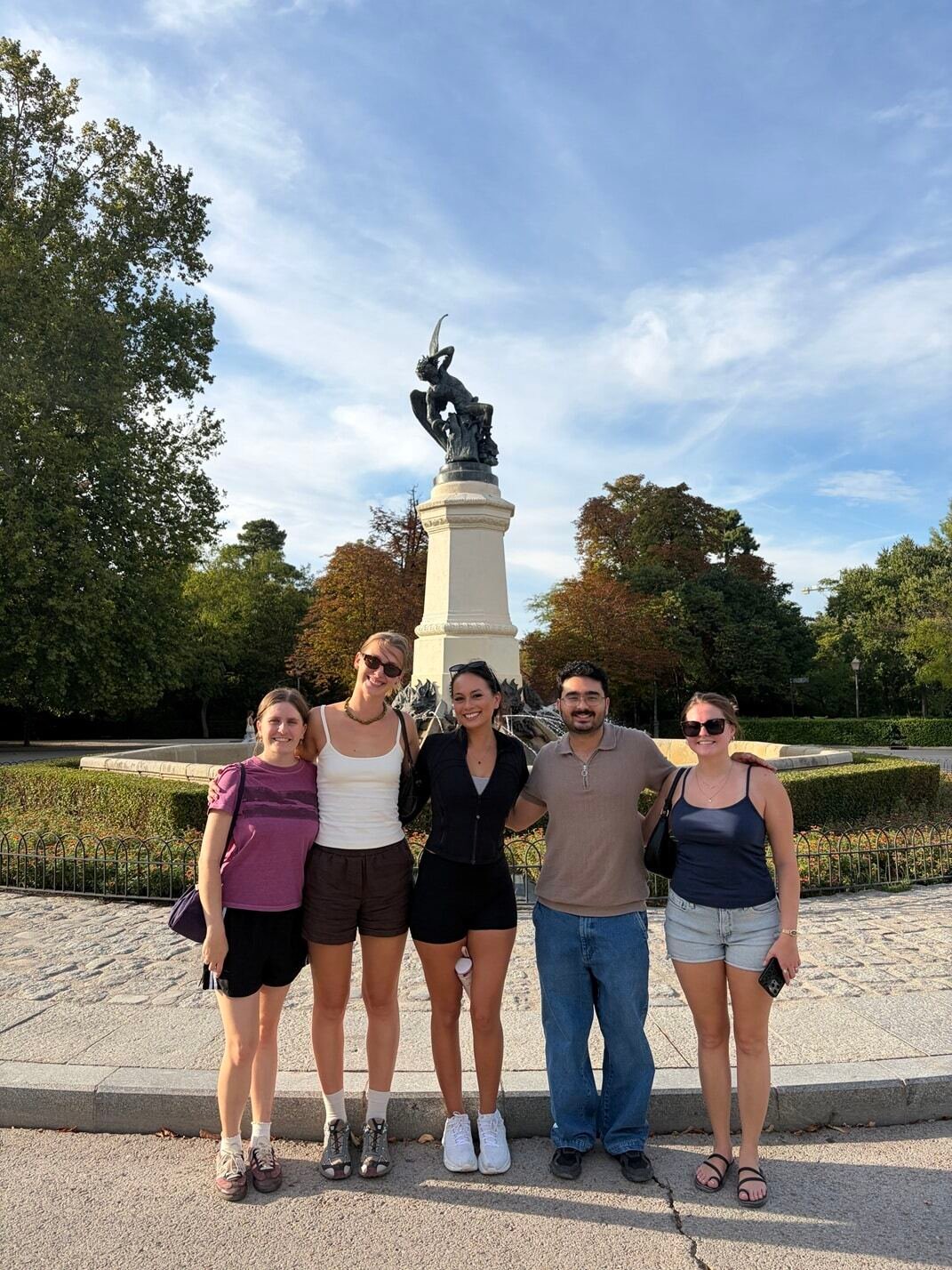 Taking a walk through Retiro Park during a law internship in Spain