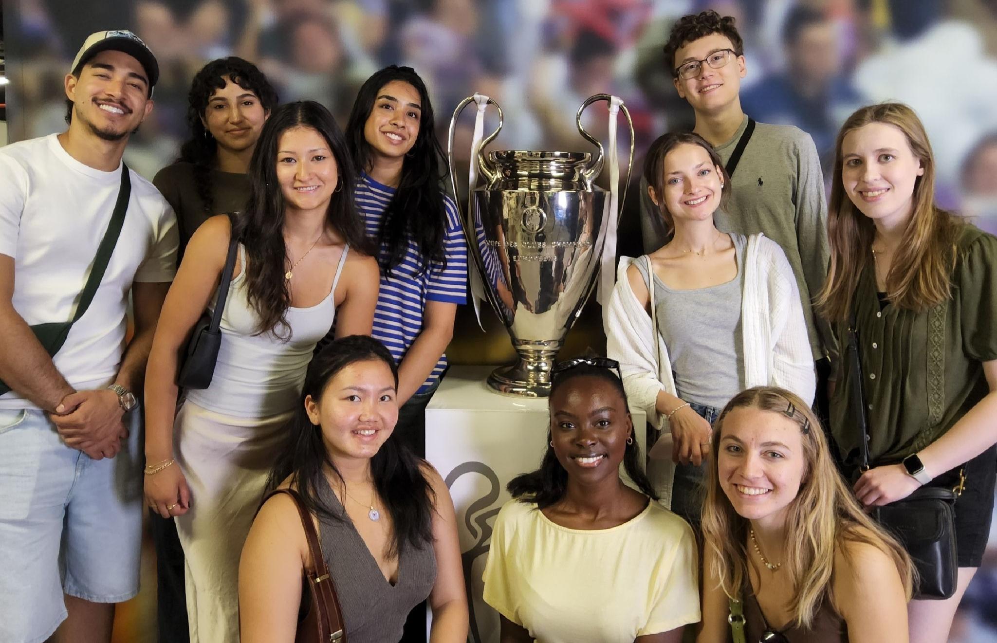 Visiting Real Madrid football stadium during a PR internship in Spain