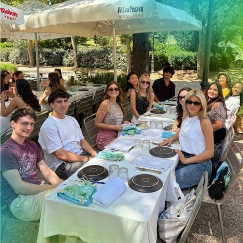 Meeting interns in Madrid during a finance internship in Spain