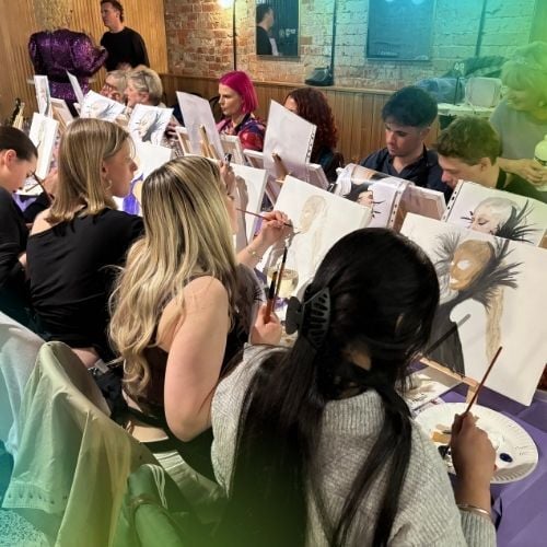 At a Paint and Sip party in Melbourne during a business internship in Australia