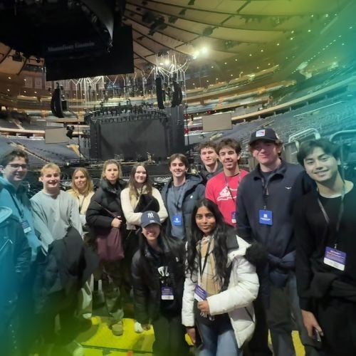At Madison Square Garden during a politics internship in New York