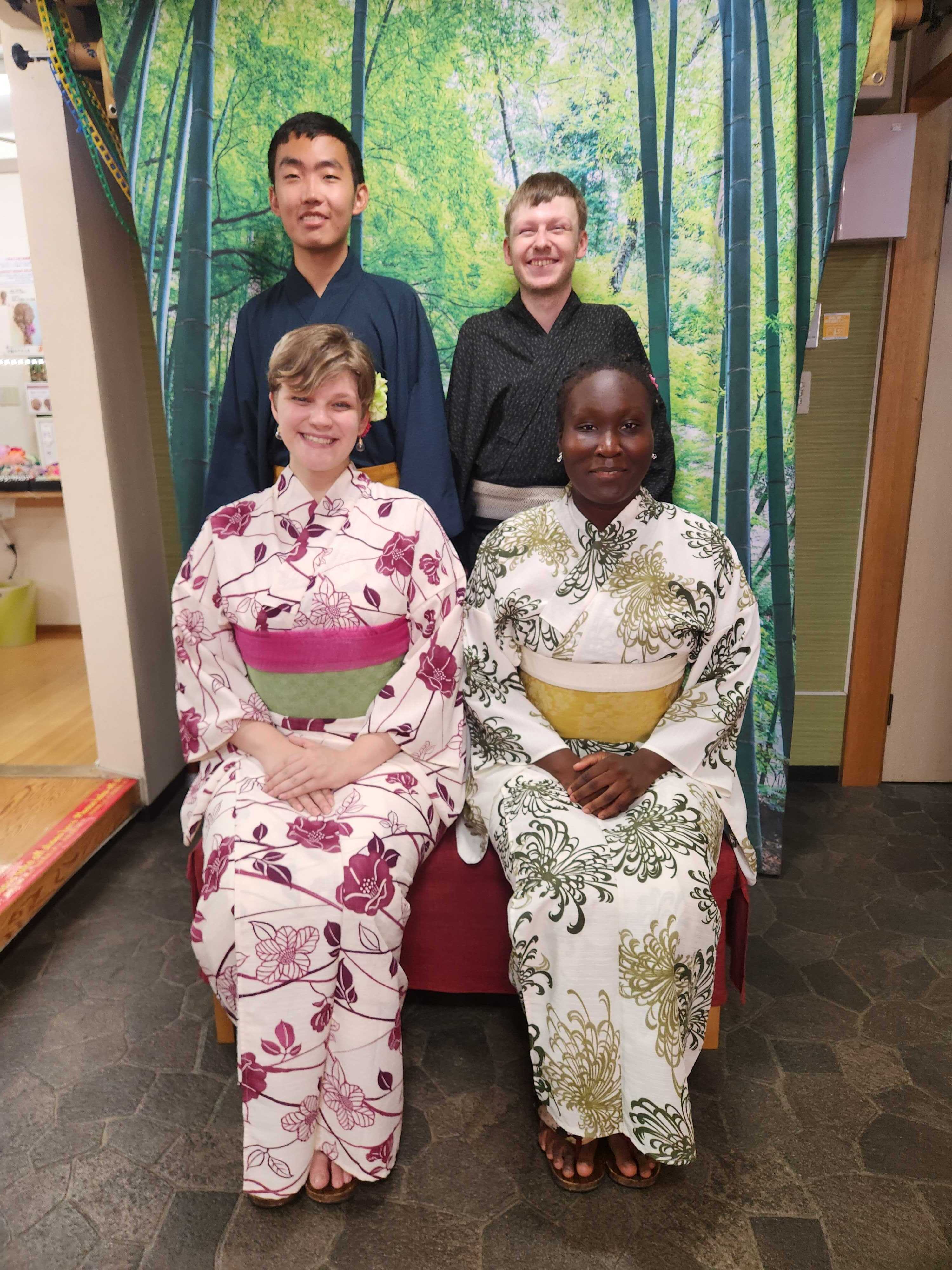 Wearing kimonos during a marketing internship in Tokyo