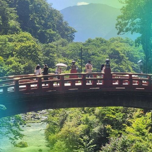 Visiting Shinkyo Bridge during an IT internship in Tokyo