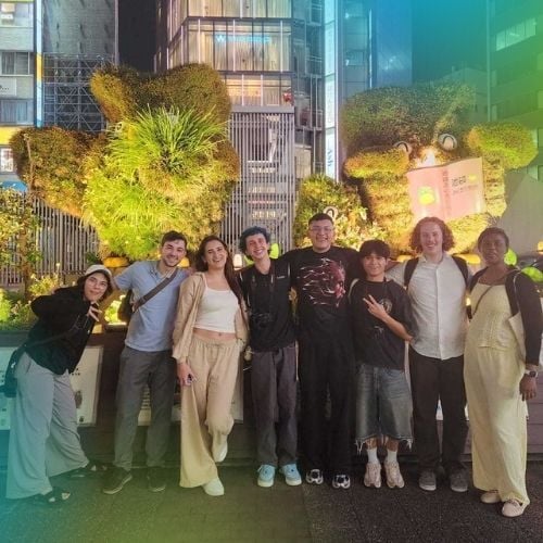 Meeting other interns during a business internship in Tokyo