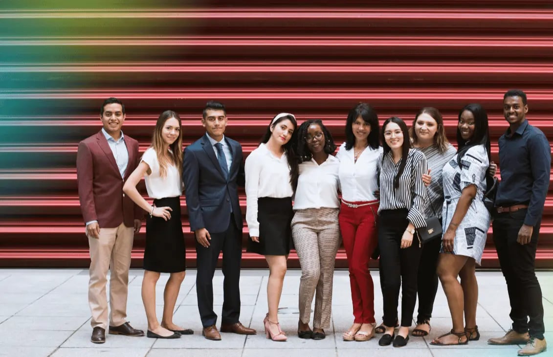 Group of young professionals on an international internship