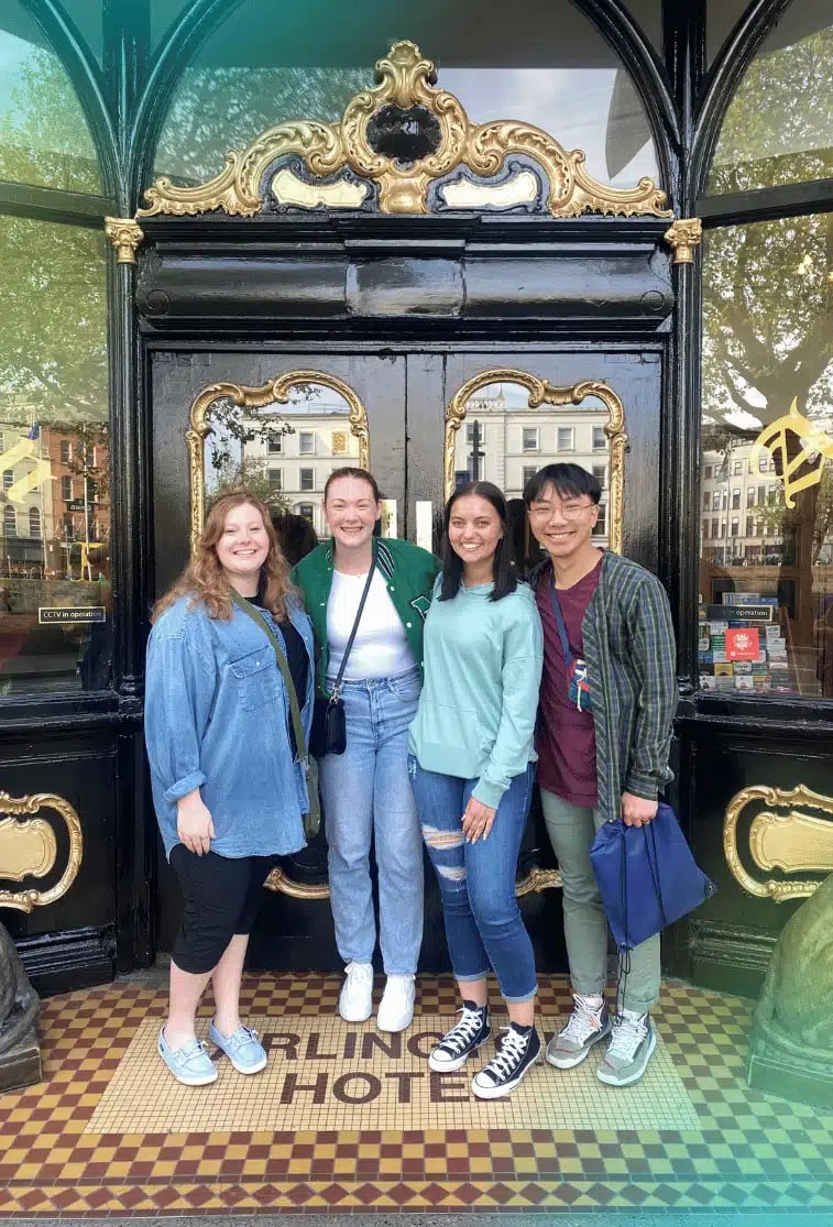 group of interns on an international internship in Dublin