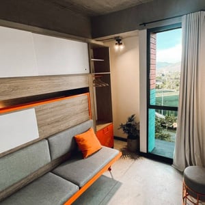 Bedroom in accommodation in Colombia featuring sofa beds