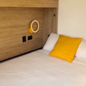 A bed from the accommodation in Colombia