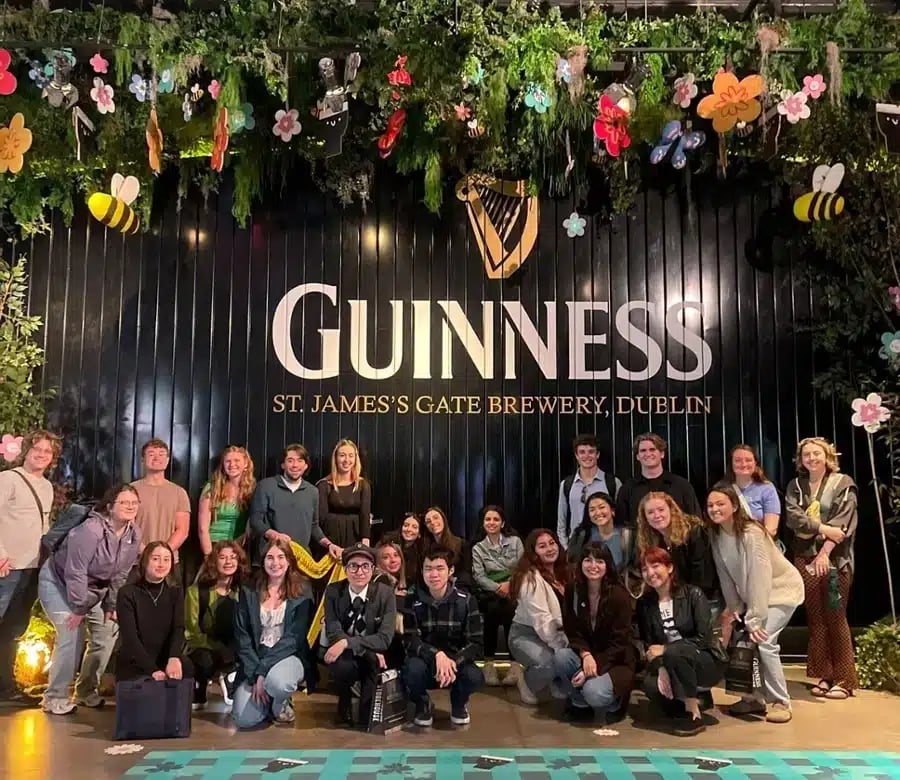 Interns on an excursion at the Guiness factory during a European summer tour program