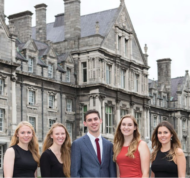 Group of students networking during a PR internship in Dublin