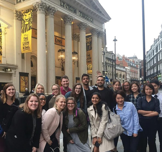 Group of students socialising during an internship in the PR industry in London
